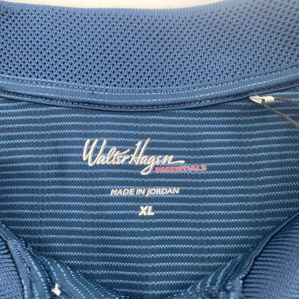 NEW Walter Hagen Essentials Polo Shirt Mens Extra Large Navy Blue Textured Golf - Picture 8 of 11